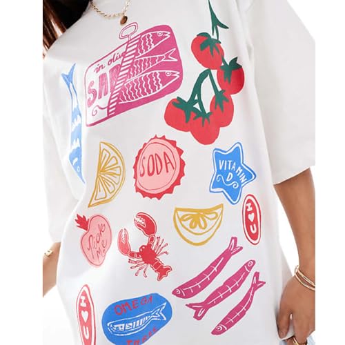 Women Y2k Oversized Summer Tops Cute Fruit Loose Fit Vintage T Shirts Crew Neck Aesthetic Graphic Short Sleeve3