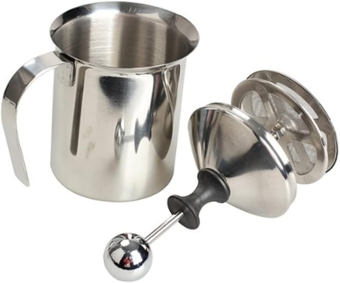 Unomor 400cc Stainless Steel Milk Frother Double Mesh Latte Art Maker Milk Creamer for Espresso Frothing Pitcher