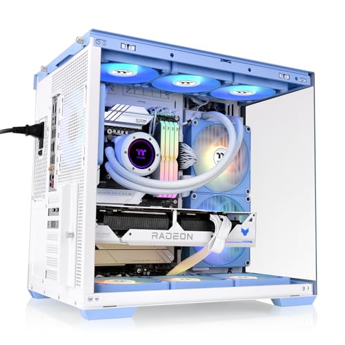 Image of Thermaltake View 380 TG ARGB Hydrangea Blue ATX Case; 4x120mm ARGB Fans Included; Supports Hidden-Connector Motherboard; Front & Side Dual Tempered Glass Panel; CA-1Z2-00MFWN-0AZ3 Year Warranty