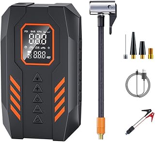 Arrancador de batería de bomba de aire inalámbrica para coche, arrancador multifuncional de 8000 A, bomba de aire inalámbrica de 150 PSI, luz LED, 5 modos de inflado para vehículos de 12 V