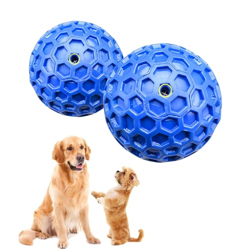 SINZONeu® 2PCS Pallina Squeaky per Cani - Gioco da Masticare Indistruttibile per Cani Aggressivi, Pallina Interattiva per Ansia e Igiene Dentale (55mm, 65mm)