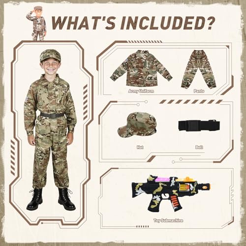 Disfraz de Soldado Militar para Niños, Camuflaje miniatura 5
