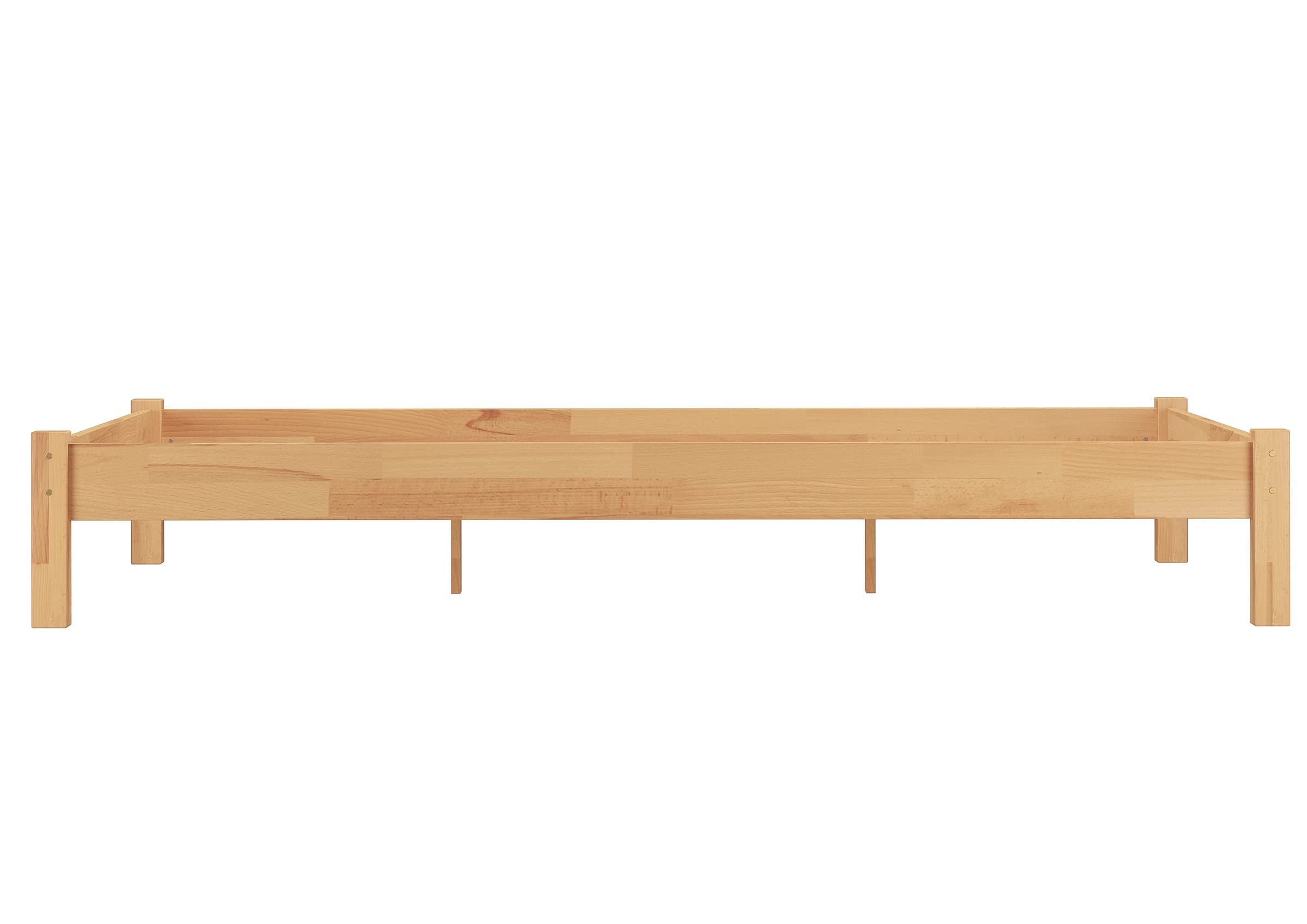 Erst-Holz®Niedriges Doppelbett Massivholzbett Buche 160 x 200 cmohne Zubehör