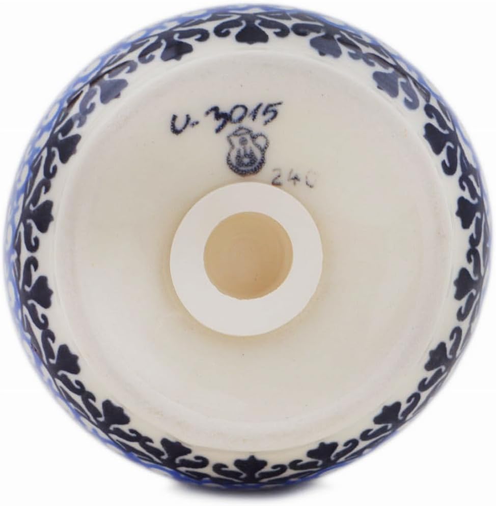 Polmedia Polish Pottery Pepper Shaker UNIKAT - Glorious Sequence Pattern Handmade in Boleslawiec Poland by Ceramika Artystyczna + Certificate of Authenticity