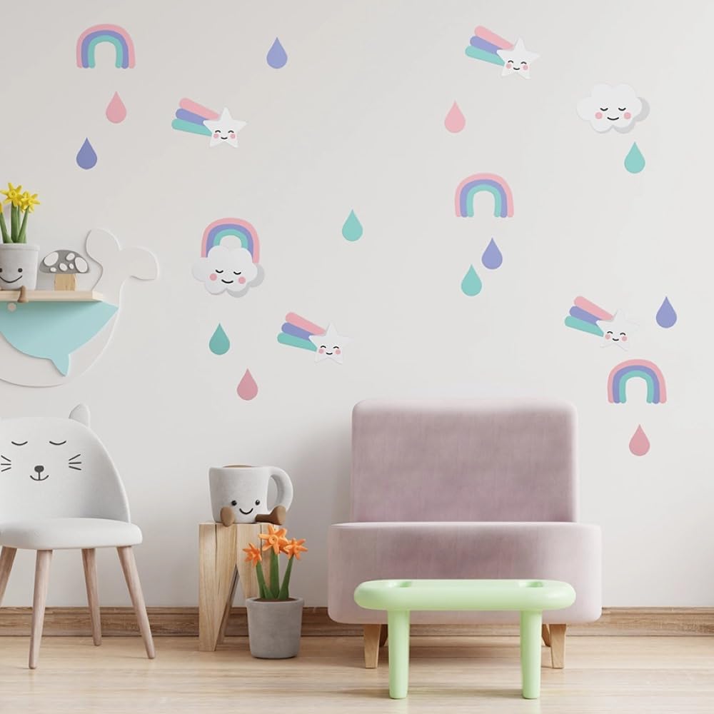 My Nametags Rainbow My Nametags® Wall Stickers | Peel-And-Stick, Removable & Repositionable Wall Decals | Room Decor For Kids' Bedroom, Nursery, Playroom