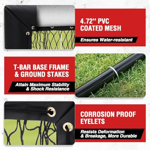 Image of ZEALFEEL Baseball Pitching Net Pro, 9-Hole Target, 5 Adjustable Heights