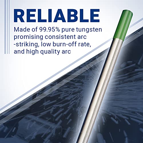 Image of Midwest Tungsten Service TIG Welding Tungsten Electrodes 10-Pack (Green - Pure Tungsten (WP, EWP), 1 /16 inch)