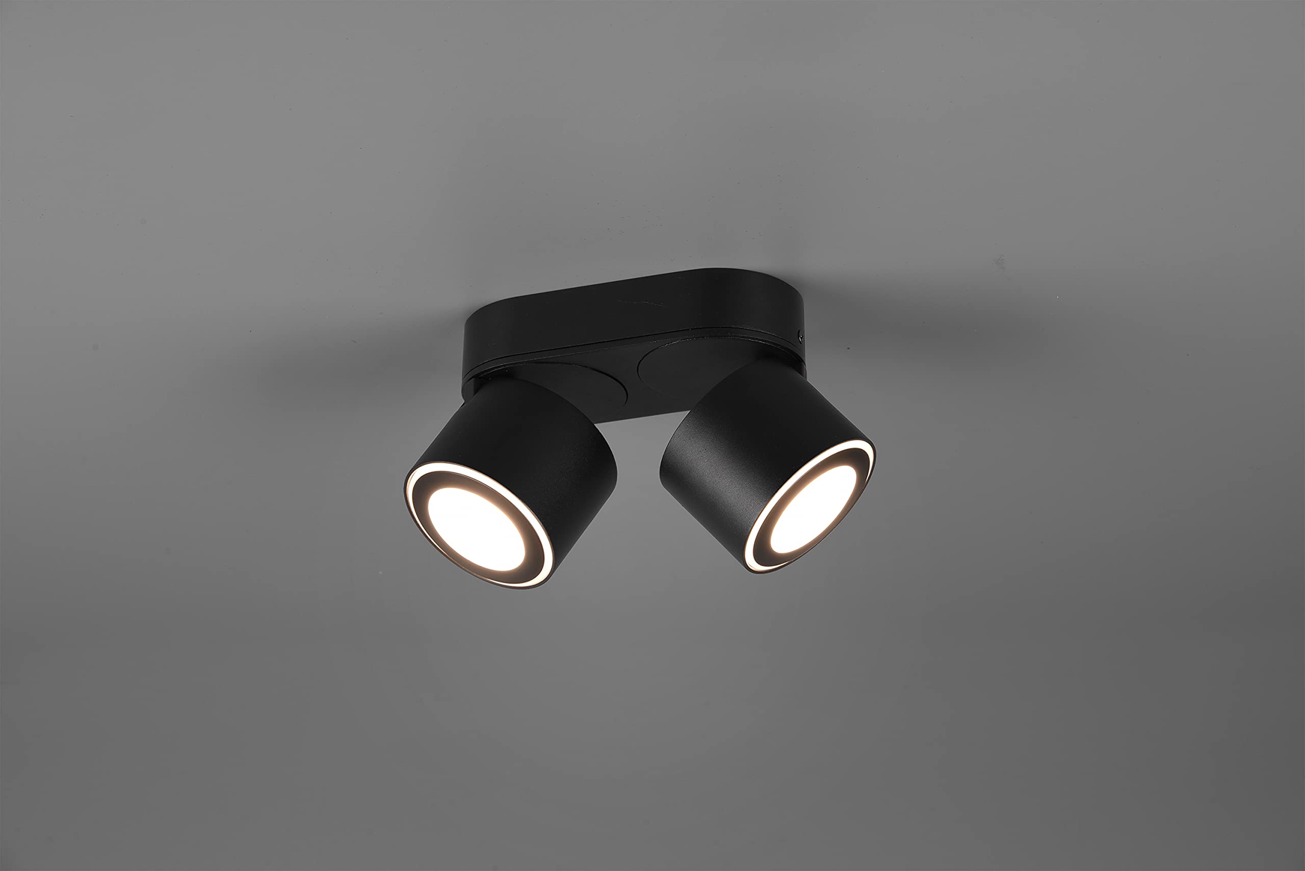 Trio Leuchten Lampa sufitowa LED do zabudowy i zabudowy Taurus 652910232, metal czarny matowy, w zestawie 2 x 3,5 W + 2 x 1,5 W LED