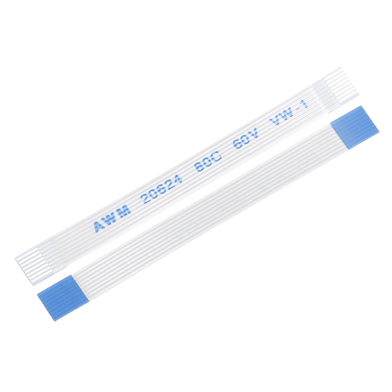 sourcing map 20Pcs FFC Flexible Flat Cable, 8 Pins 0.5 mm Pitch 50mm FPC FFC Flexible Ribbon Cable for LCD TV Car Audio DVD Player Laptop (A Type)