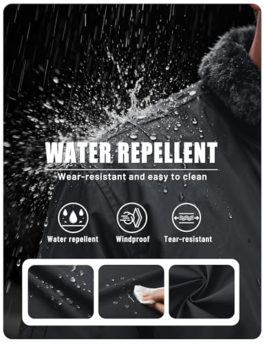 Image of TACVASEN Men's Fleece Jacket Full Zip Up Warm Bomber Jackets for Daily Wear | Winter thick jacket coat for men , fur collared bomber style with 4ple pockets for travel, outdoor walking