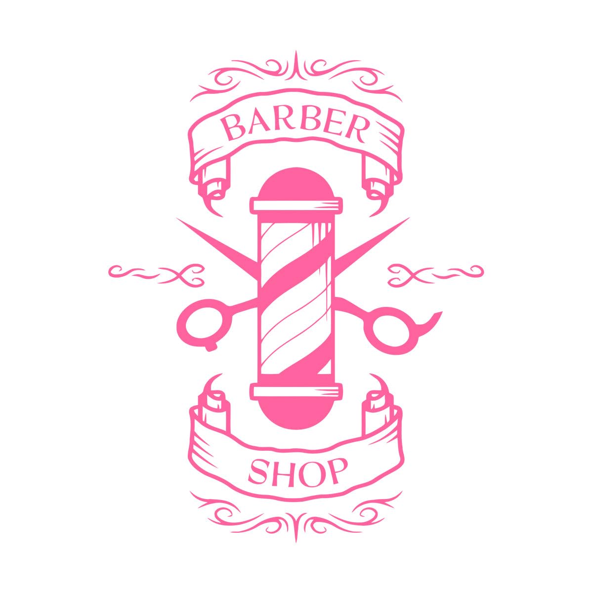 Barber Shop Wall Decal Vinyl Decal Barber Salon Mustache Haircut Scissors Beauty Hair Wall Sticker Barber Shop Decor Design Large - 51x67cm โ image 1