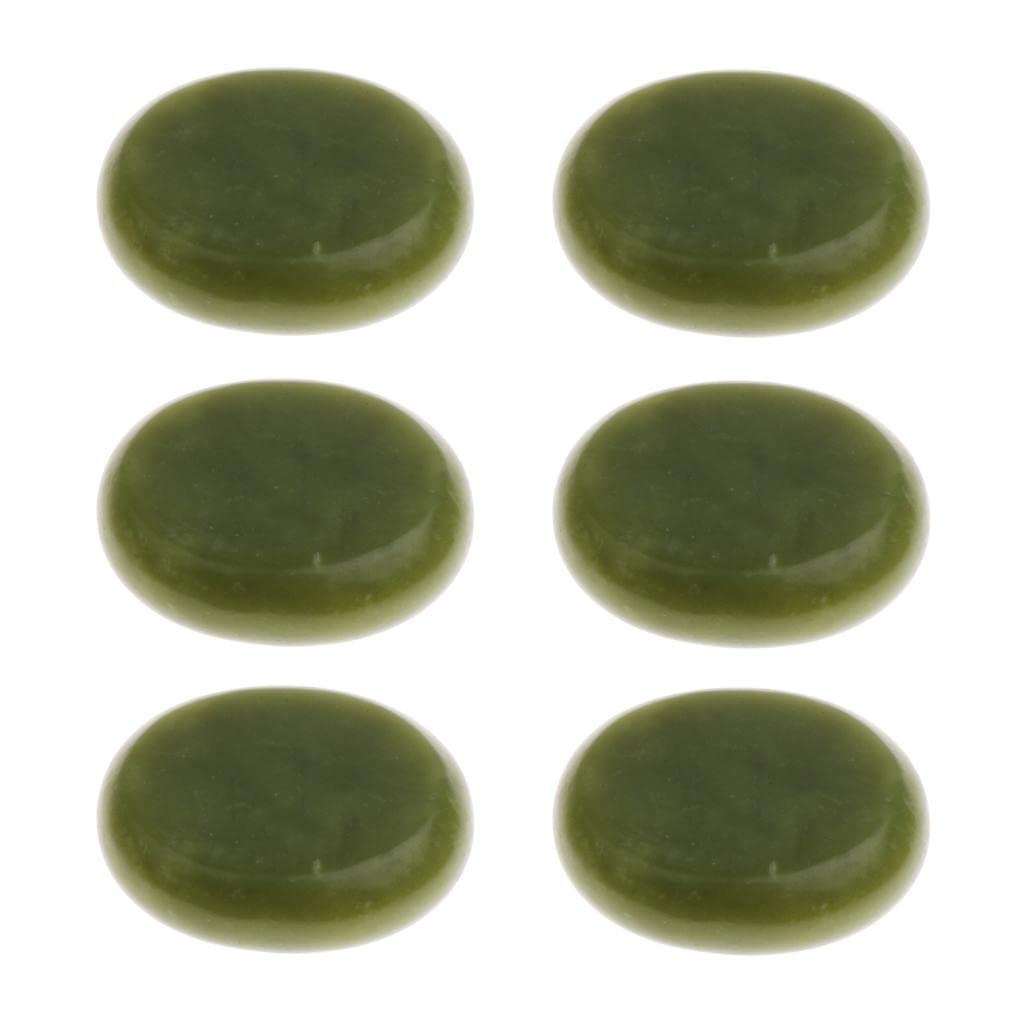 Lot de 6 Pierres de Massage Chaudes En Jade Naturel, Idéales pour Le Visage et Le Corps (5 X 6 Cm).