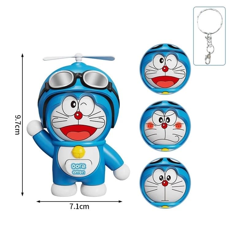 Delicacy Handicraft Plastic Cute Doraemon Face Changing Toy Keychain With Working Bamboo CopterÂ–Cute Doremon Expressions Fidget Key Ring Gift For,Kids,And Doremon Fans Lightweight&Durable Design,Blue - Image 4 thumbnail