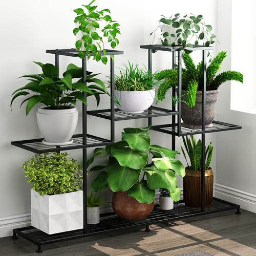 Suporte de metal para plantas, suportes multifuncionais de 5 cama...