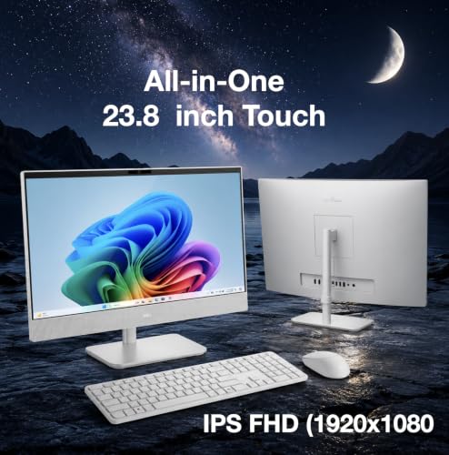 Image of Dell 24 All-in-One Desktop 23.8 inch Touchscreen IPS FHD Display (Intel Core Ultra 7 355, 32GB DDR5, 8TB SSD, WiFi 7, Webcam, Bluetooth 6, Wireless KB&M, Win 11 Pro)