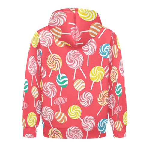 KLL Colorful Sweet Lollipop Candy Unisex Girls Boys Sweatshirts Sweater Casual Pullover Hoodie Kangaroo Pocket2