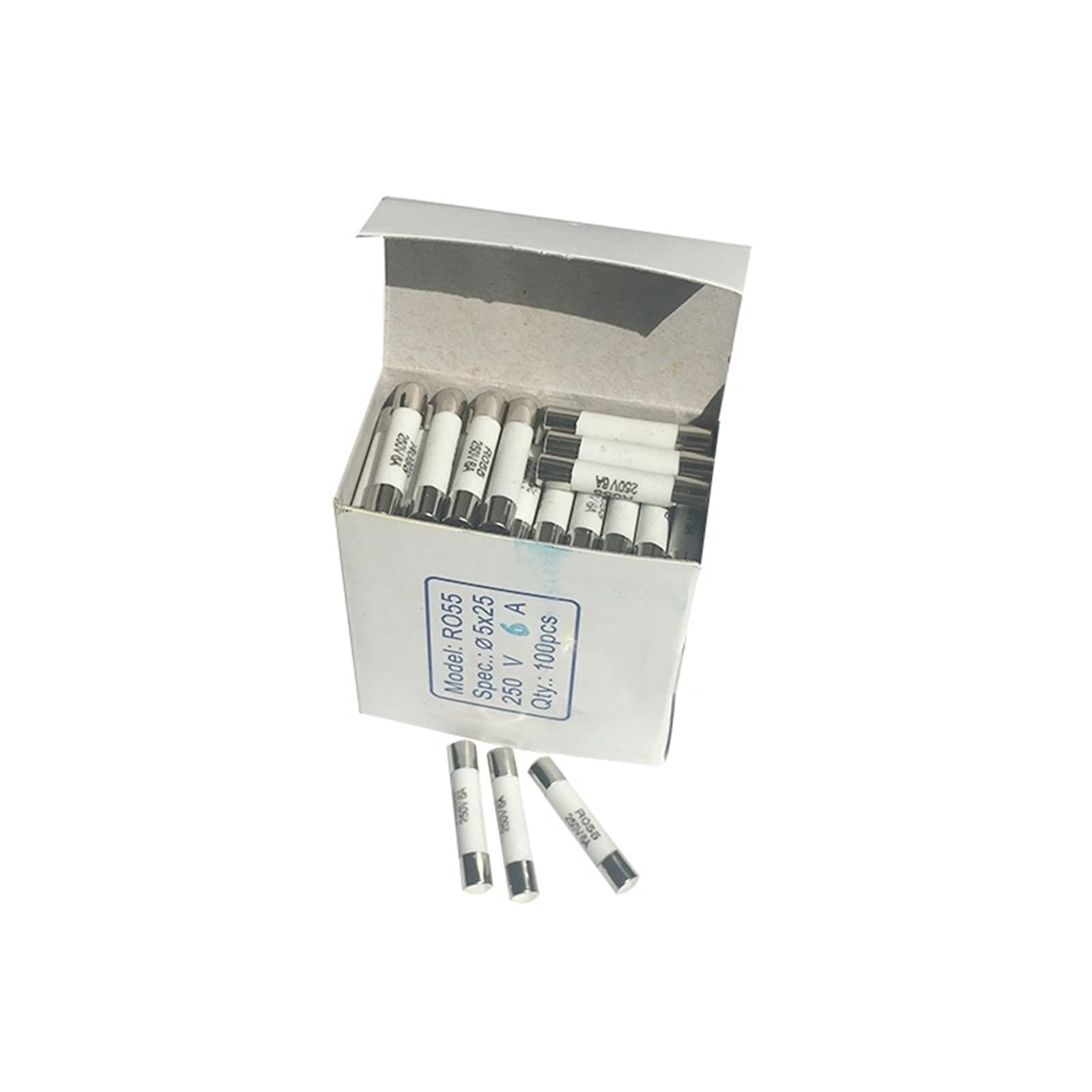 XRKJKQIDG 10pcs Fast Blow Ceramic Fuse 5 * 25mm 250V 1A 2A 3A 4A 6A 8A 10A 15A 20A 25A 30A(10A)