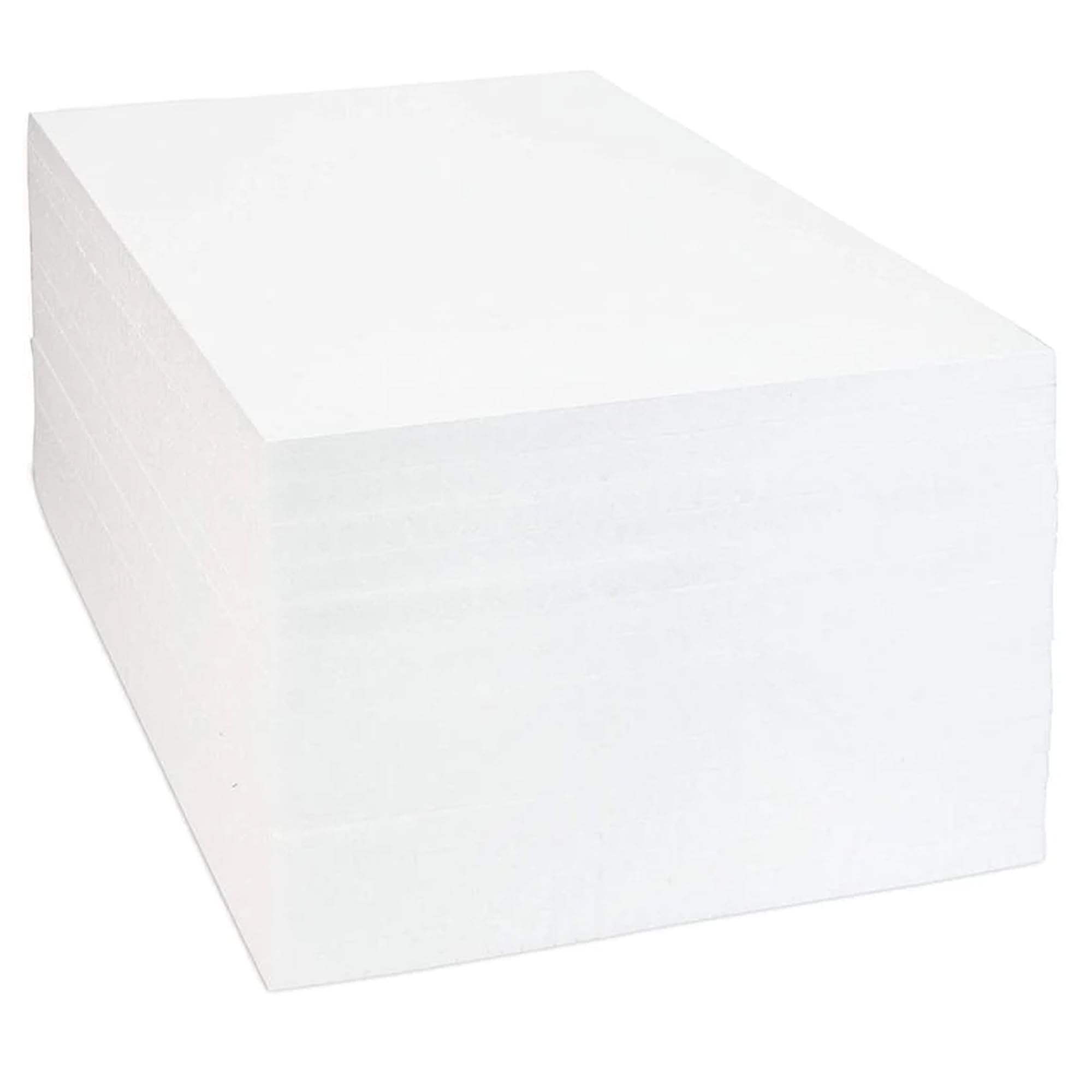 Pluto Packaging White Pack Of 5 Rigid Flexible Soft Void Filling Thick 600X400x25mm (Eps) Foam Sheets