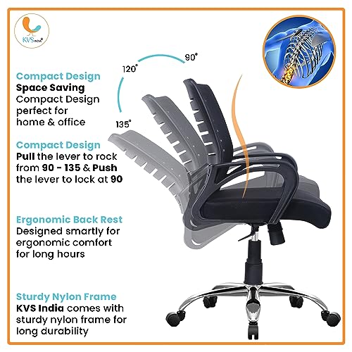 Image of Boom Steel Base Ergonomic Executive Home /Office revolving Chair(Black)