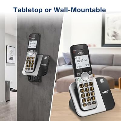 VTech Cordless Phone 2-Handset with Large Display and Big Buttons, DECT 6.0 with Caller ID/Call Waiting, Full Duplex Speakerphone, ECO Mode, Last 10 Number Redial, Easy to Use,VG231-2
