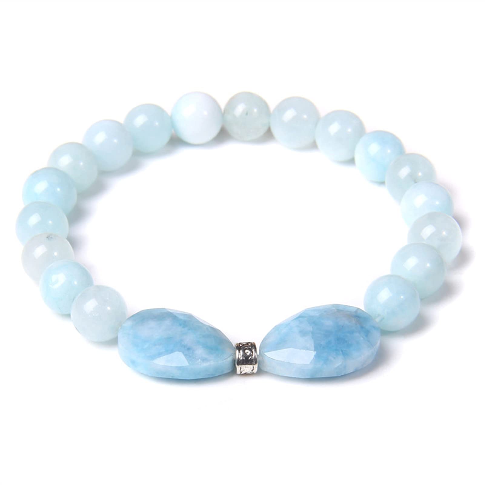 WXKAGF Bracciale in Pietra Naturale Bracciale in Pietra Naturale da 8 mm Bracciale con Perline Reiki Quarzo Rosa Avventurina Ametiste Braccialetti con ciondoli in Cristallo Bracciale Gioielli