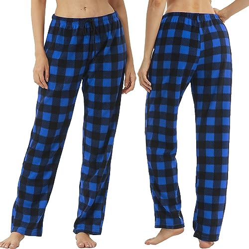 1-2 Pack Women Pajama Pants Fleece Plaid Pajamas Bottoms Soft Comfy Sleep Lounge Pj Pants2