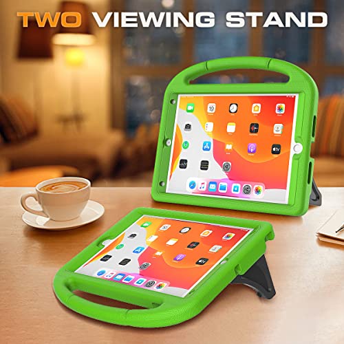 Image of Kids Case for iPad 9th /8th /7th Generation, iPad 10.2 Kids Case with Built-in Screen Protector, Durable Shockproof Handle Stand Protective Cover for iPad 10.2 Inch 2021 /2020 /2019, Green