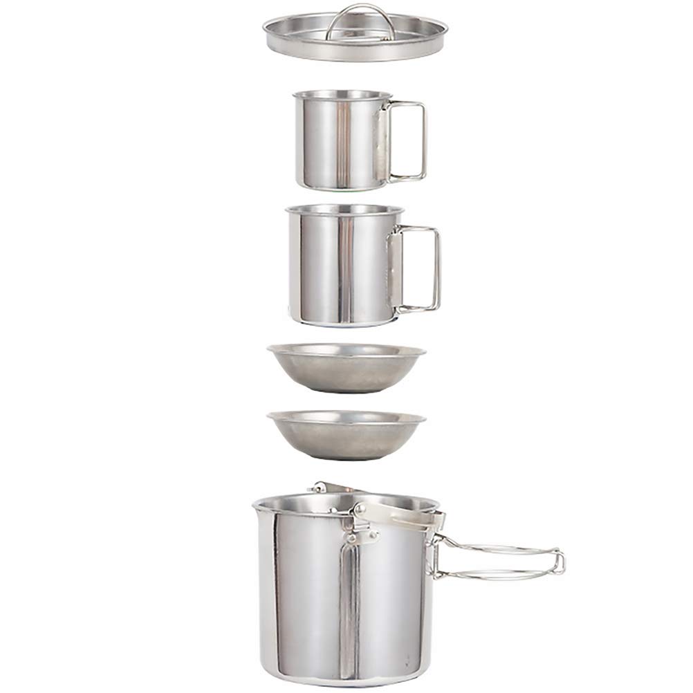 Juego de Vajilla de Acero Inoxidable 1 Set para Camping