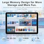 Android 15 Tablet 10 Inch, 24GB RAM+128GB ROM/1TB Expandable, 1.8GHz Octa-core CPU, 1280x800 IPS HD Display, WiFi 6, BT 5.4, 5+8MP Camera, 2 in 1 Tablets with Keyboard Case Mouse Stylus