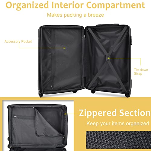 Hardside Luggage Set 3 Piece Lightweight 20''24''28'' with TSA Lock - Carry On Suitcase Set for Travel - Durable and Stylish Spinner Suitcases for Men and Women3