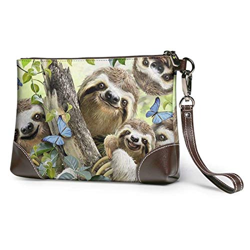 XCNGG Sloth Family  bolso de mano estampado  de de cuero desmontable  de para mujer