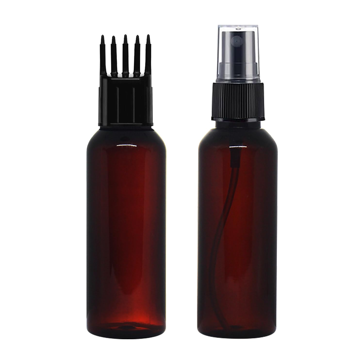 Combo Of 2-50 ml Amber Plastic Empty Fine Mist Spray (Black)+ Comb Applicator Bottle Container For Sanitizer, Perfume, Rose Water, Travel, Other Diy Products, Refillable Reusable-image-45