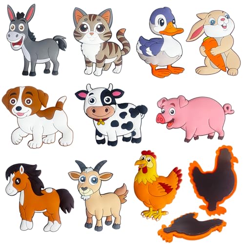 DUUMI Fridge Magnets for Toddlers 1-3, Farm Animals Refrigerator Magnets for Kids, Large Size & Full Back Magnet Cute Toy, Educational Gift for Baby