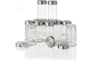 Kamenstein 3oz Clear Glass Jars with Dual-Layered Lids, Bulk Pack of 12