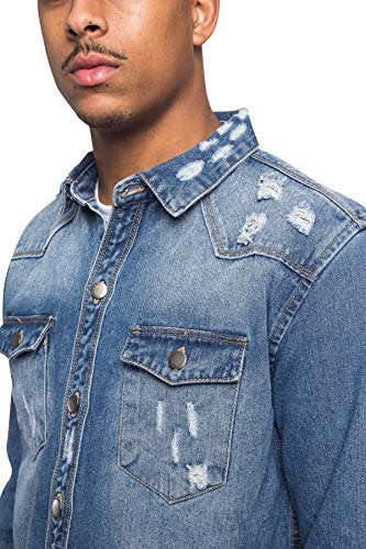 Image of VICTORIOUS Men's Distressed Denim Jacket