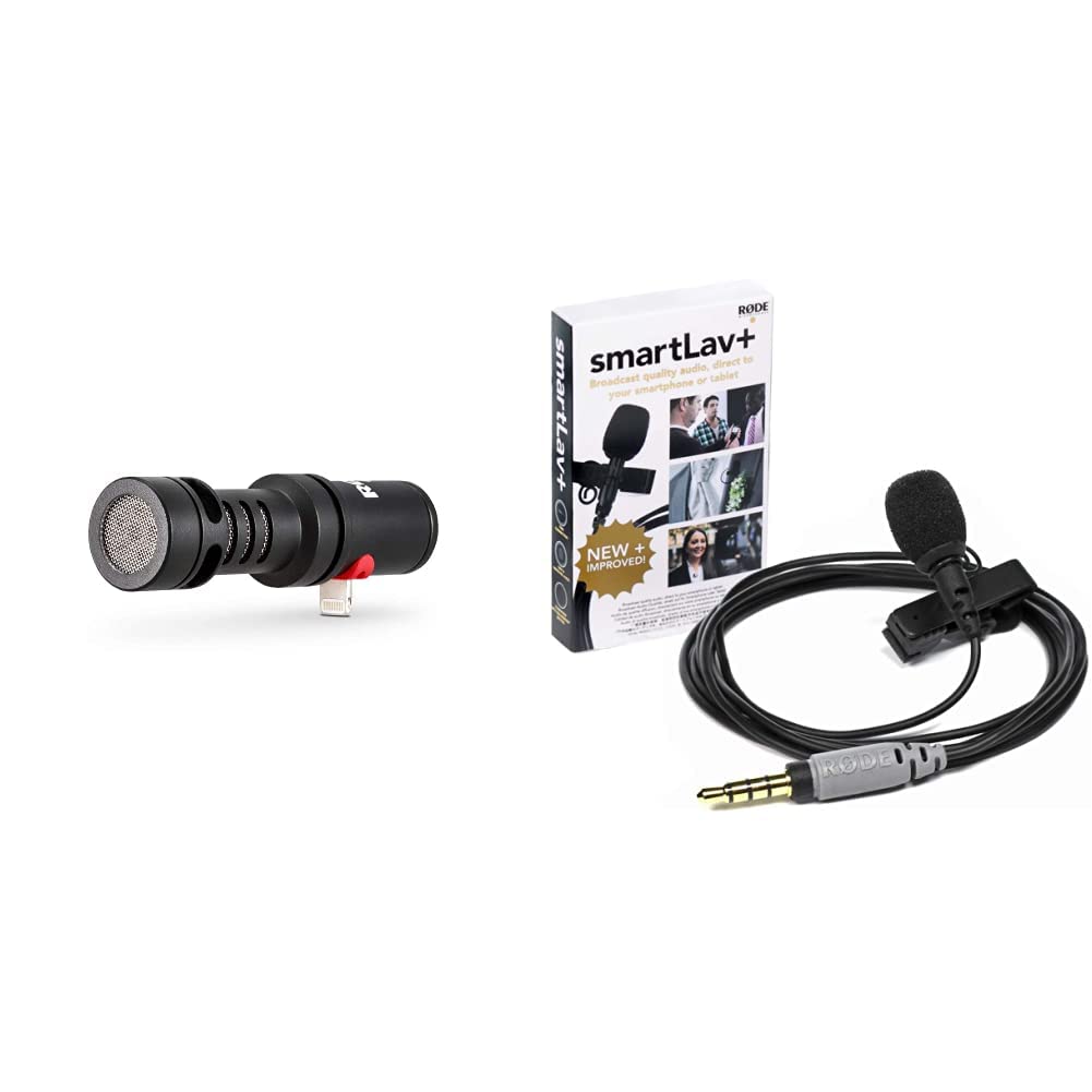 RØDE VideoMic Me-L Micrófono direccional Compacto para teléfono Inteligente para iPhone o iPad con Conector Lightning & SmartLavPlus micrófono de Solapa para teléfono Inteligente