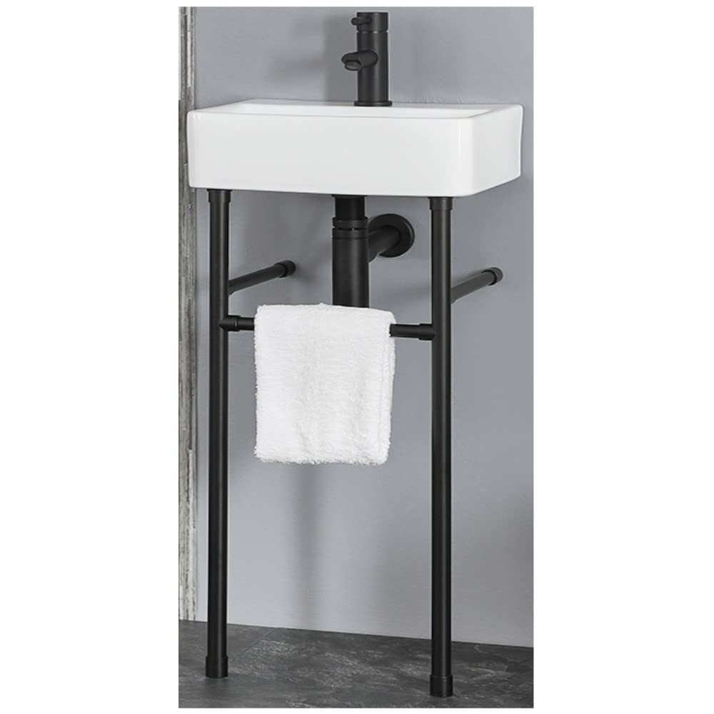 Milano Black White 1 Tap Hole Bathroom Basin Sink Washstand 400 X 295Mm