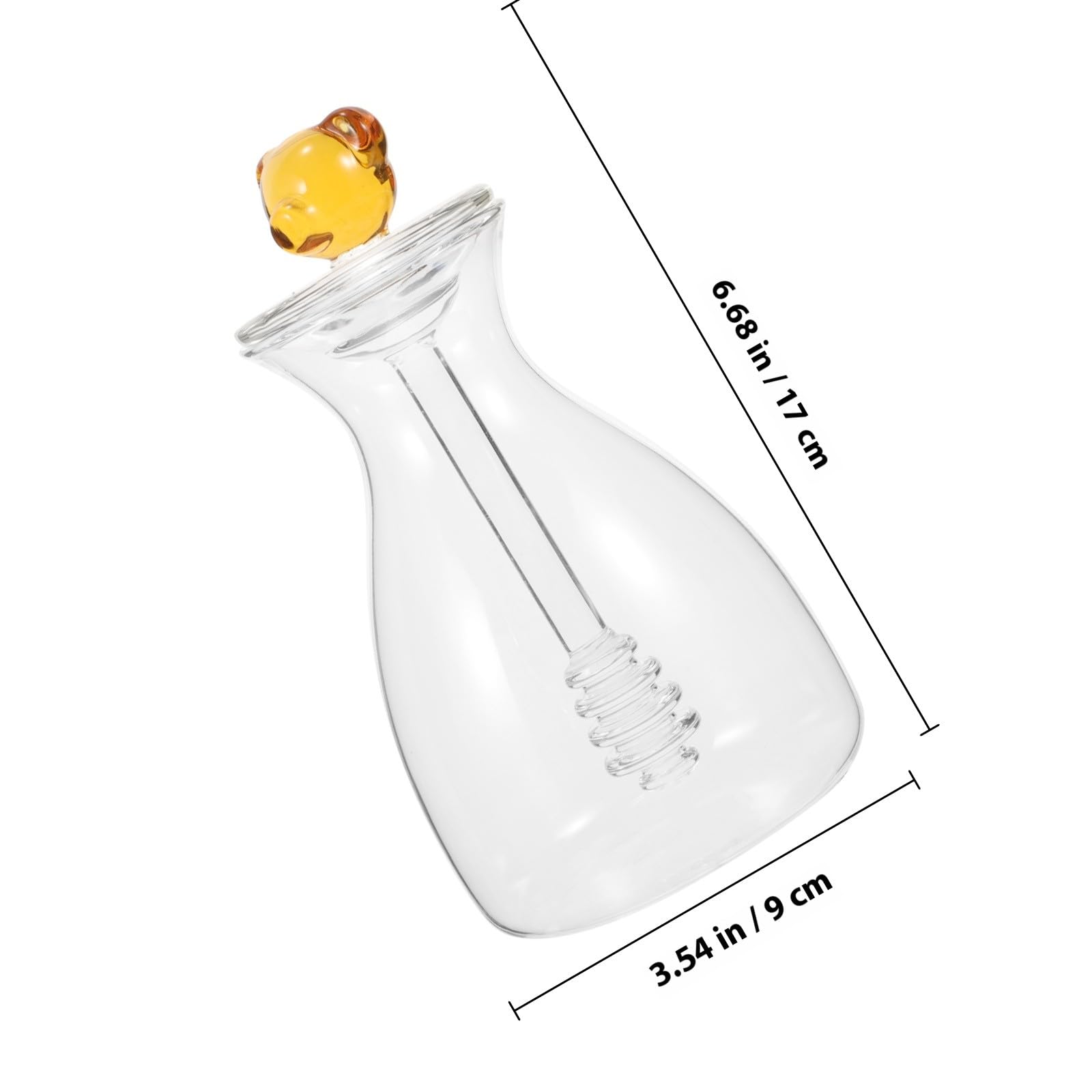 BESPORTBLE Tarro De Miel De Vidrio Transparente Grande Con Cucharón Integrado y Tapa Hermética, Recipiente Para Miel Casera, Uso En Cocina, Frasco Para Desayuno y Repostería