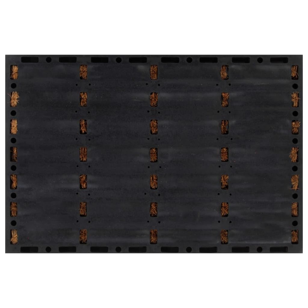 Felpudo rectangular de 40 x 60 cm de goma y fibra de coco | Antideslizante, limpieza de aspiradora, interior y exterior, alfombra de entrada