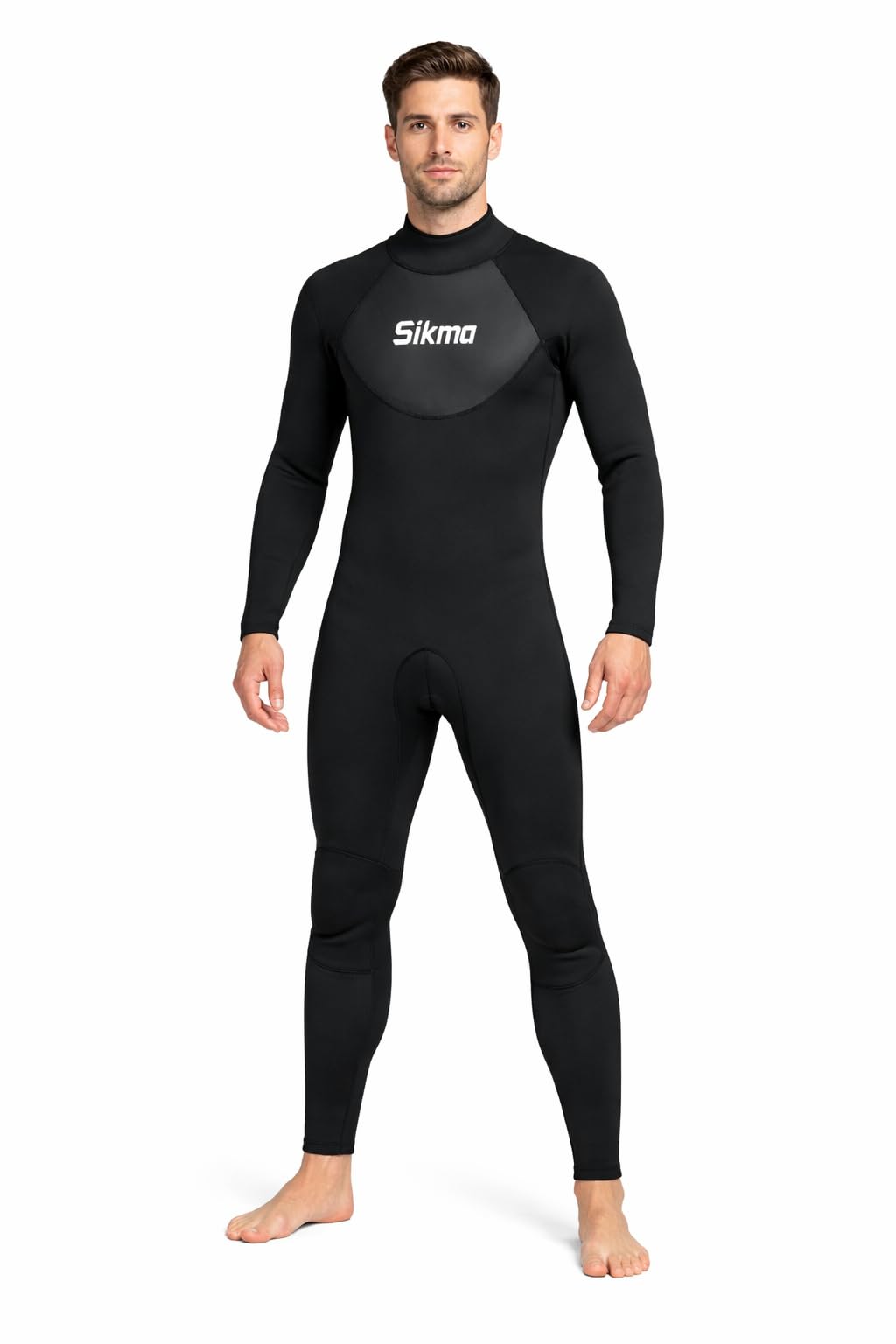 Sikma Men’s Wetsuit 3mm Neoprene Surfing Diving Suit Full Sleeves Back Zip Full Body Suit Flexible and Comfortable Perfect for Swimming, Scuba Diving, Snorkeling (Black, XX-Large)