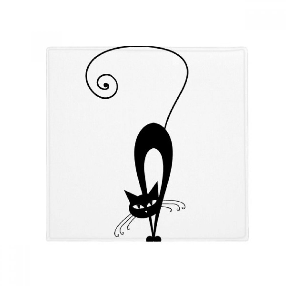 Tapis chat noir Halloween 80x80 cm antidérapant pour cuisine et entrée