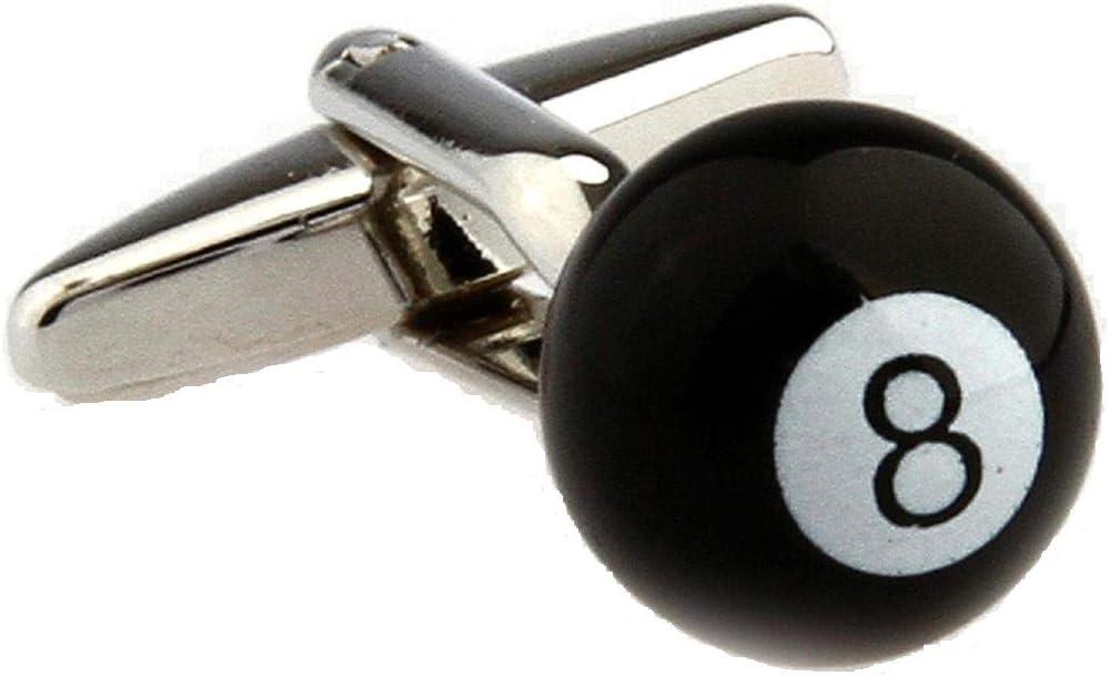 MRCUFF Eight 8 Ball Pool Pair Cufflinks in a Presentation Gift Box & Polishing Cloth