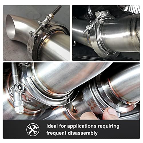 Evil Energy V Band Clamp Quick Release Stainless Steel With Flange Male Female Mild Steel (3.5 Inch) #TOP4