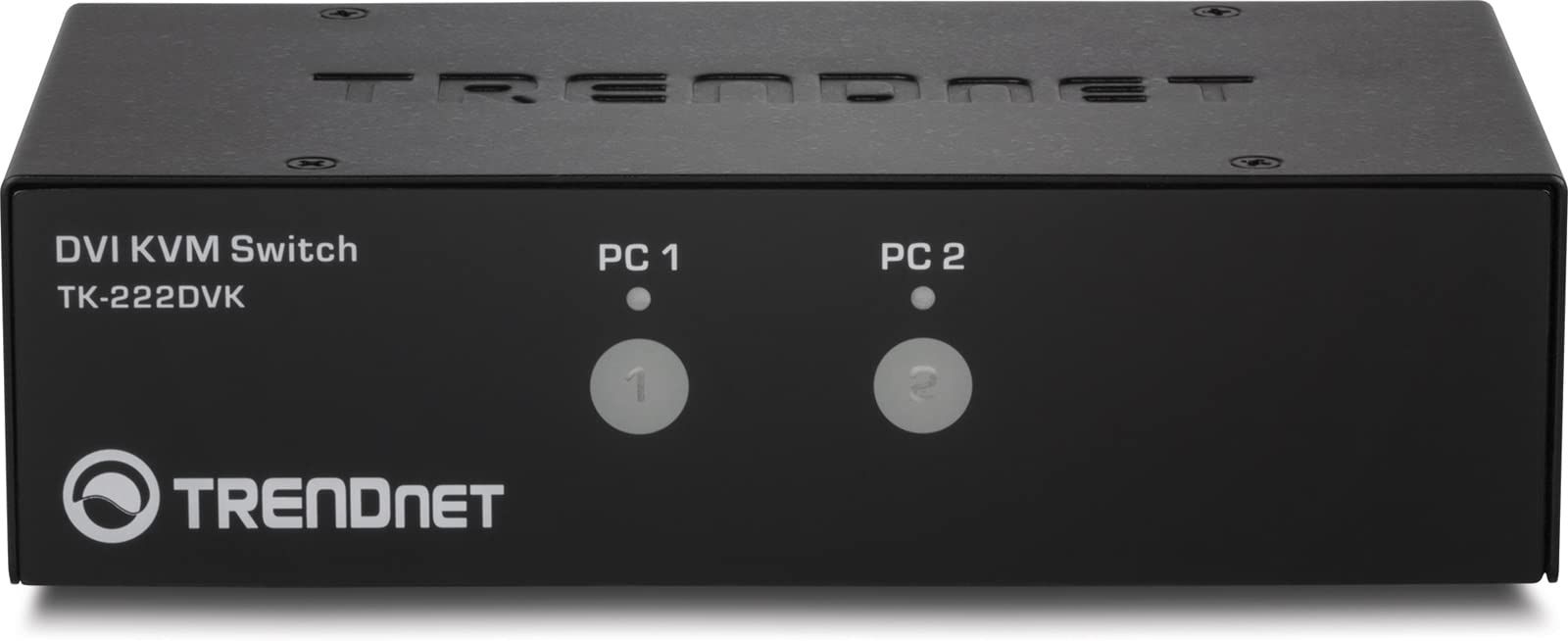 TRENDnet, TK-222DVK, Conmutador KVM DVI de 2 puertos con audio, gestión de dos PC, teclas de acceso rápido, USB 2.0, carcasa de metal