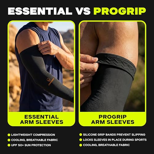 Image of ARMORAY Arm Sleeves for Men or Women - Compression Warmers to Cover Tattoo - for Basketball Golf Running Football Cycling or Sun Protection