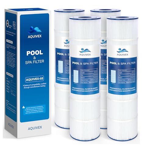 AQUIVEX CCP520 Pool Filter Cartridges Compatible with Pentair Clean & Clear Plus 520 160332 R173578 178585 160332 817-0131 817-0143 Pleatco PCC130 Unicel C-7472 Filbur FC-1978 4 Pack