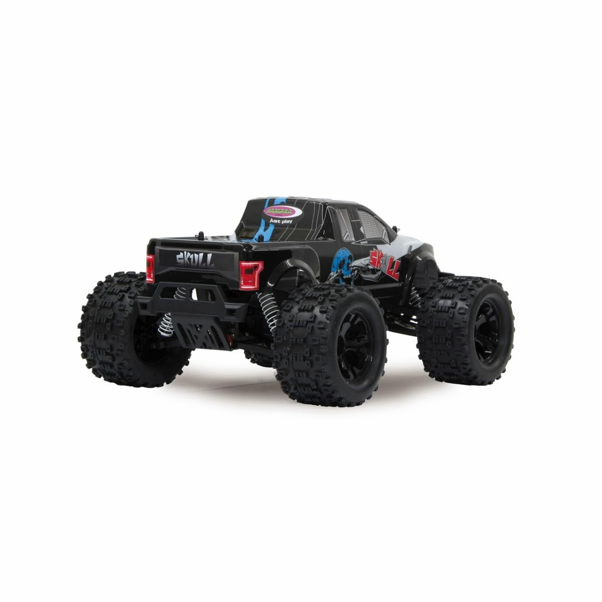 Jamara 059735 - Skull Monstertruck 4WD 1:10 NiMh 2,4GHz – Multigiocatore, Trazione integrale con differenziali in acciaio, Resistente agli schizzi d´acqua, Telaio rinforzato in alluminio