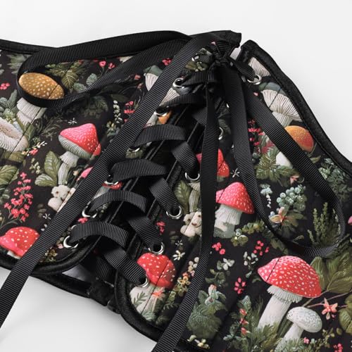 Image of Scarlet Darkness Corset Belt for Women Renaissance Lace up Corset Floral Wide Waist Belts