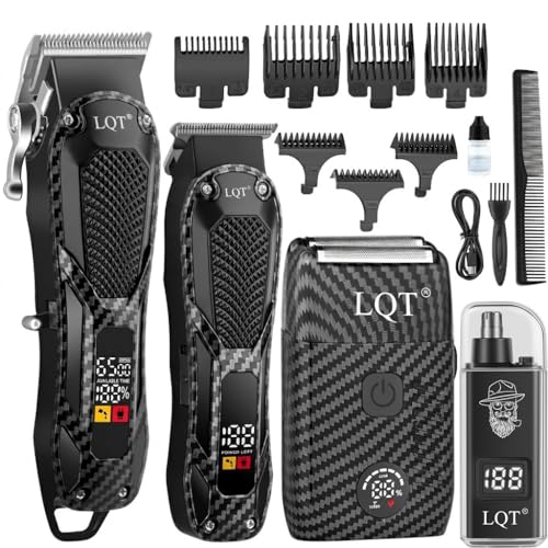 Image of Professional Hair Clippers for Men Rechargeable Cordless Beard Trimmer & Electric Shaver, Hair Cutting Kit with LCD Display Gift for Dad, Husband, Men
