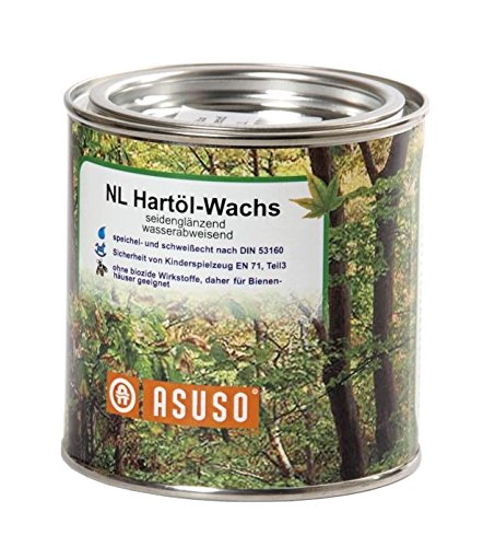 Asuso NL Hartöl-Wachs seidenmatt wasserabweisend 750ml Wachspflegemittel für geölte Oberflächen Holz Stein Kork